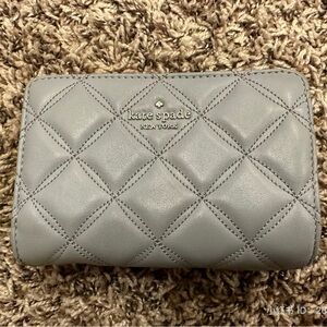 Kate Spade Quilted Blue Gray Wallet